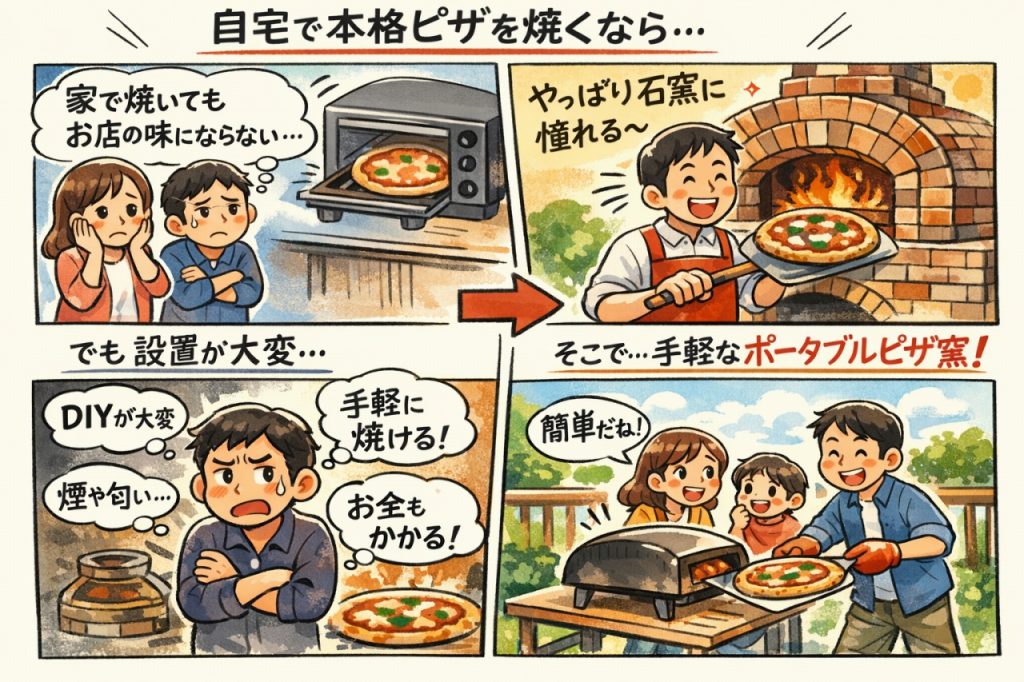 石窯 vs ポータブルピザ窯