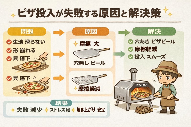 ピザ投入の失敗と解決策